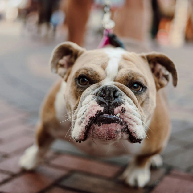 Ein Hund zieht massiv an der Leine